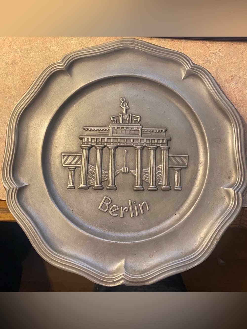 Vintage Dimensional Relief of the Brandenburg Gate in Berlin Decorative Plate